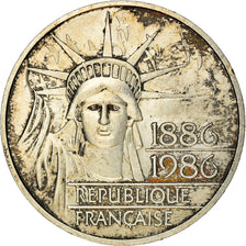 Coin, France, Statue de la Liberté, 100 Francs, 1986, EF(40-45), Silver
