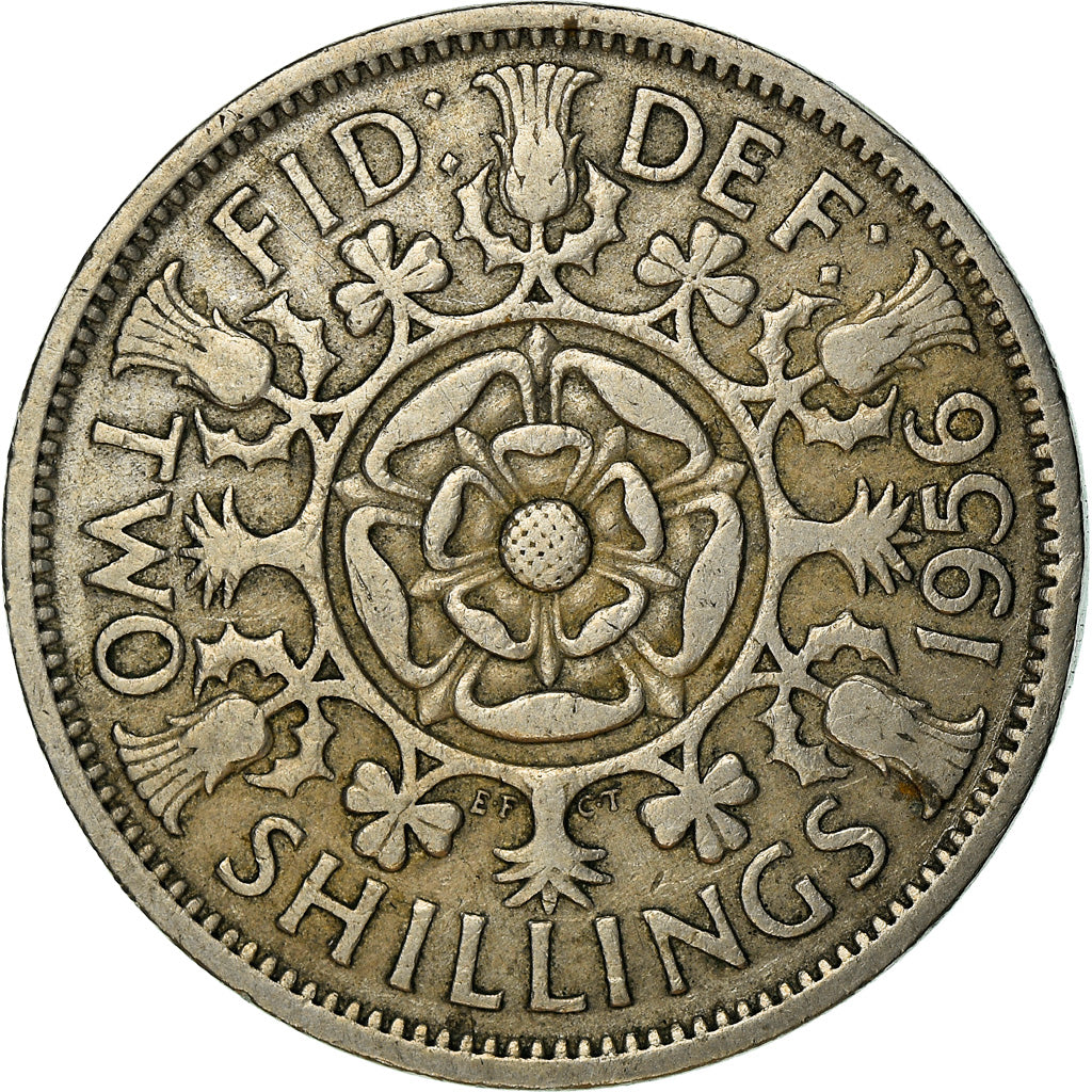 Coin, Great Britain, Elizabeth II, Florin, Two Shillings, 1956, VF(20-25)