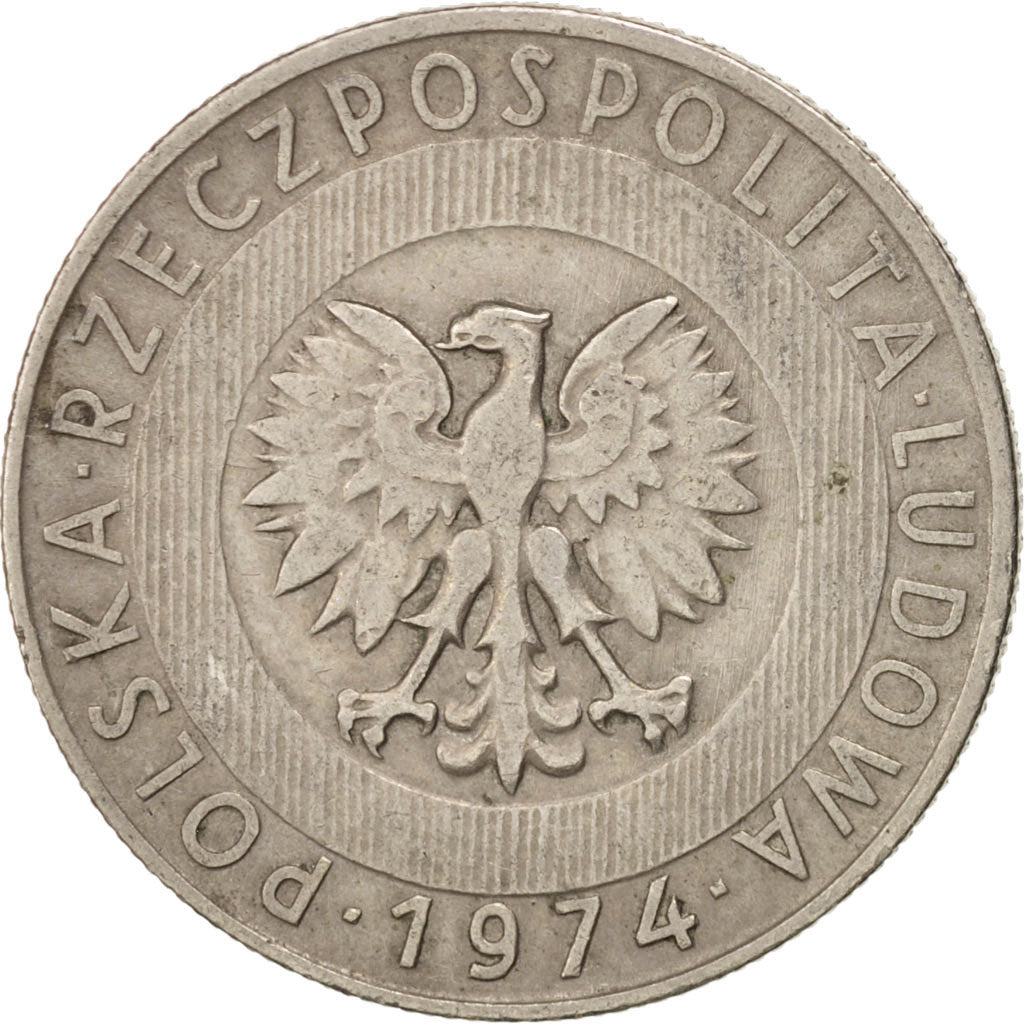 Coin, Poland, 20 Zlotych, 1974, Kremnitz, EF(40-45), Copper-nickel, KM:67