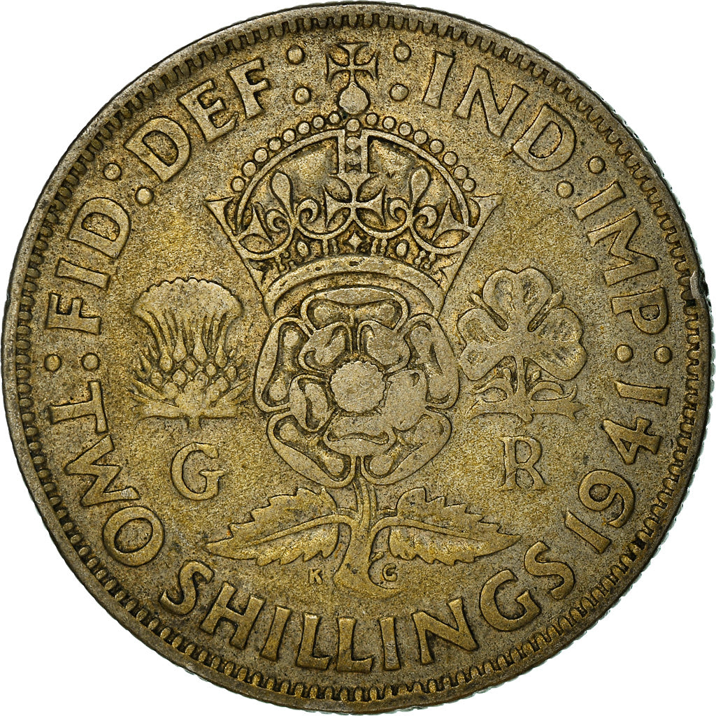 Moneta, Gran Bretagna, George VI, Florin, Two Shillings, 1941, MB, Argento