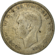 Coin, Australia, George VI, Florin, 1947, Melbourne, VF(30-35), Silver, KM:40a