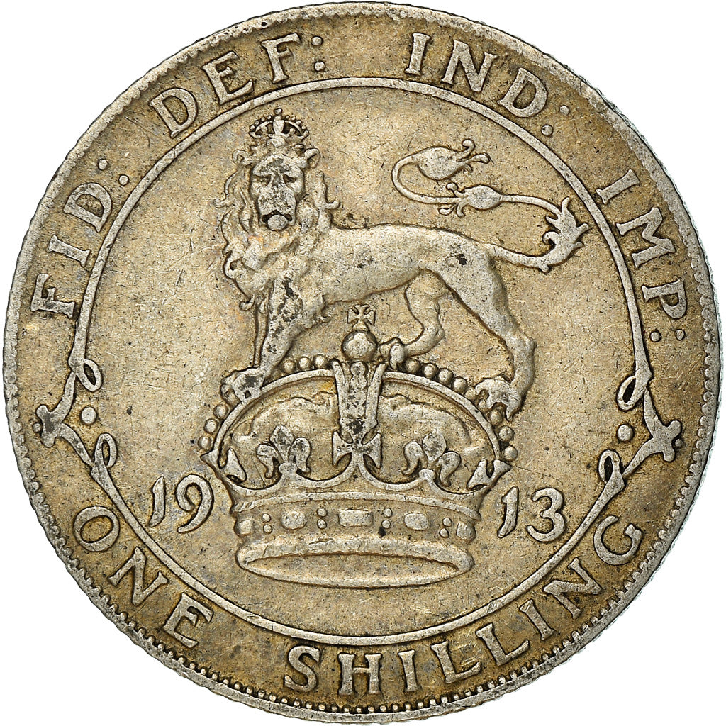 Coin, Great Britain, George V, Shilling, 1913, EF(40-45), Silver, KM:816