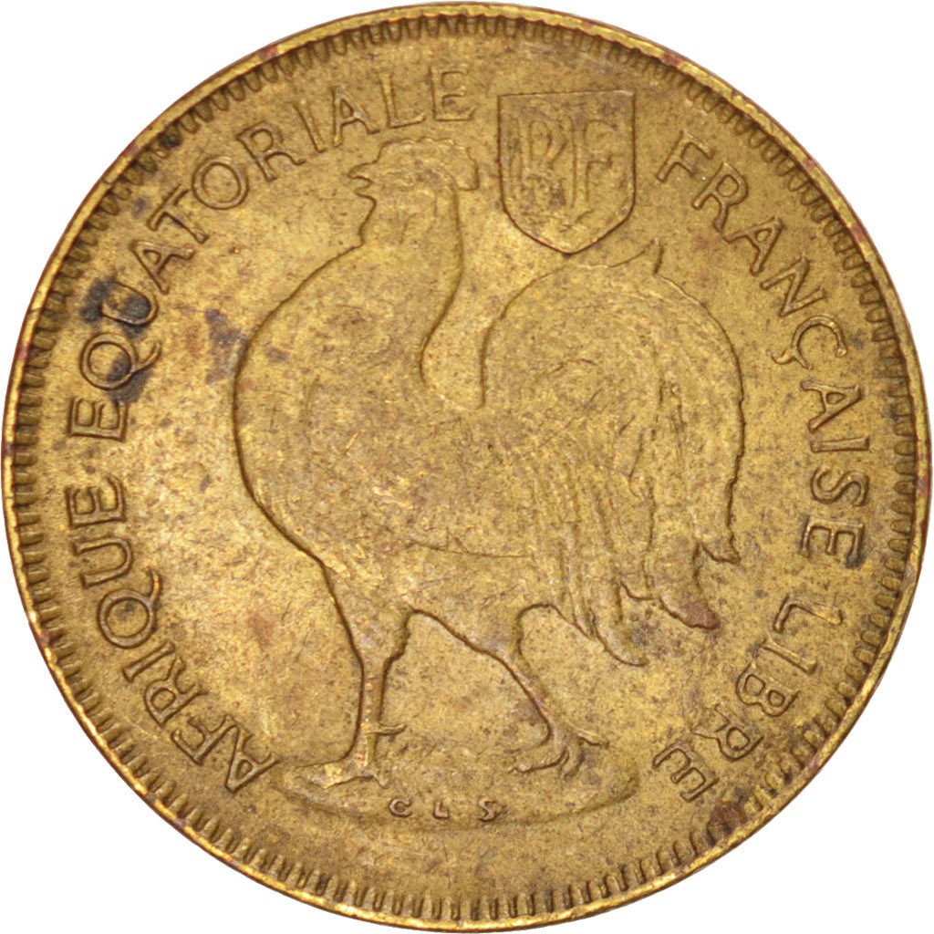 FRENCH EQUATORIAL AFRICA, 50 Centimes, 1942, Pretoria, KM #1, EF(40-45), Brass,.