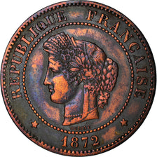 Moneta, Francia, Cérès, 5 Centimes, 1872, Paris, MB+, Bronzo, KM:821.1