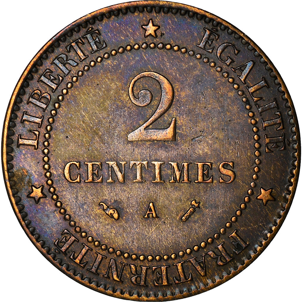 Coin, France, Cérès, 2 Centimes, 1888, Paris, AU(50-53), Bronze, KM:827.1