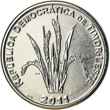 Moeda, TIMOR-LESTE, 5 Centavos, 2011, MS(63), Aço Revestido a Níquel