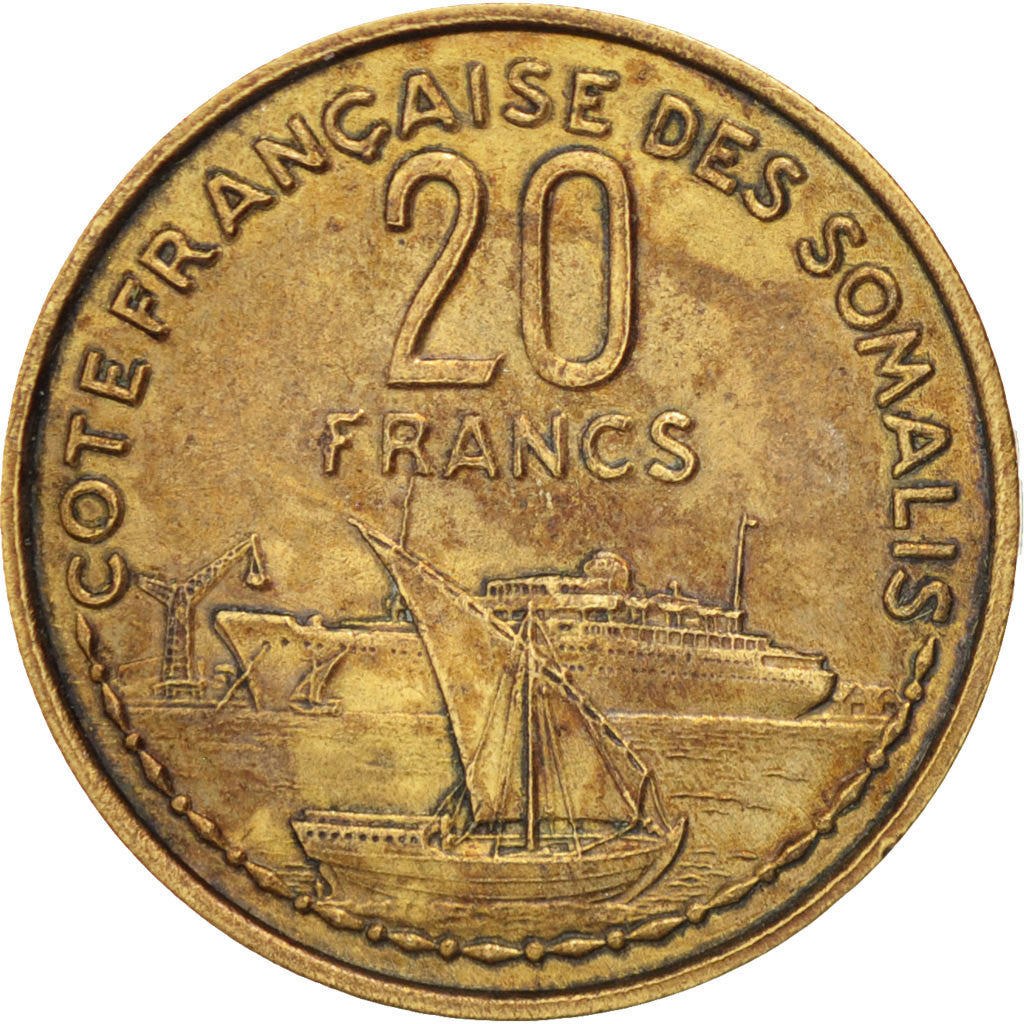 Moneta, Costa francese dei somali, 20 Francs, 1952, Paris, SPL-
