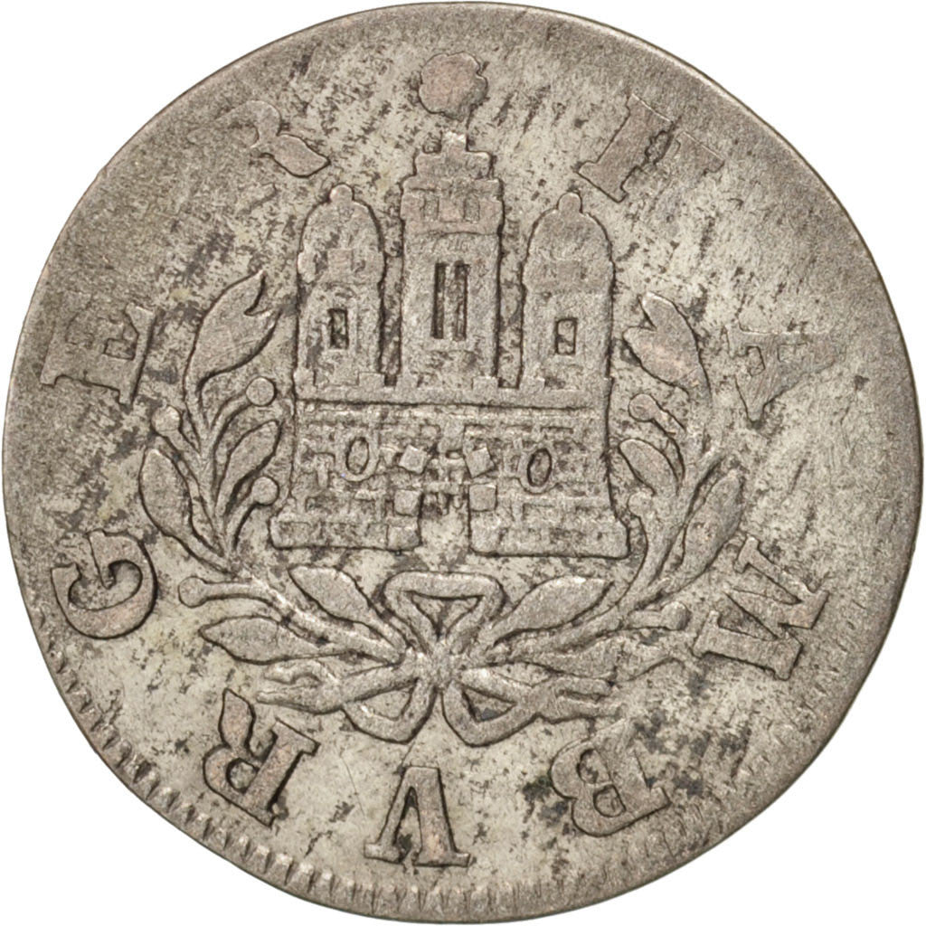 Monnaie, Etats allemands, HAMBURG, Schilling, 12 Pfennig, 1750, Hambourg, TB+