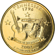 Monnaie, États-Unis, Tennessee, Quarter, 2002, U.S. Mint, Philadelphie, golden