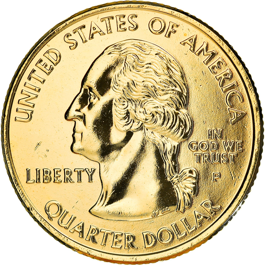 Monnaie, États-Unis, Tennessee, Quarter, 2002, U.S. Mint, Philadelphie, golden