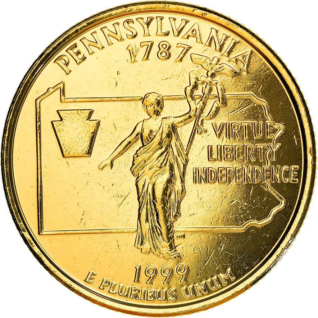 Monnaie, États-Unis, Pennsylvania, Quarter, 1999, U.S. Mint, Philadelphie