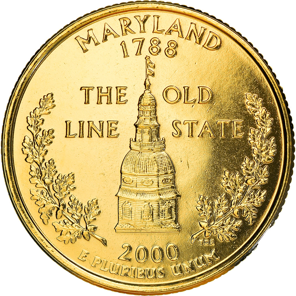 Munten, Verenigde Staten, Maryland, Quarter, 1999, U.S. Mint, Denver, golden