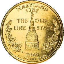 Munten, Verenigde Staten, Maryland, Quarter, 1999, U.S. Mint, Denver, golden
