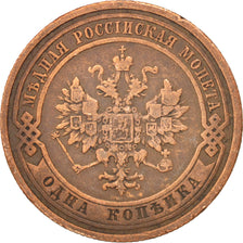 RUSSIA, Kopek, 1908, Saint-Petersburg, KM #9.2, EF(40-45), Copper, 21.6, 3.36