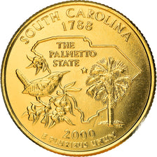 Coin, United States, South Carolina, Quarter, 2000, U.S. Mint, Denver, golden