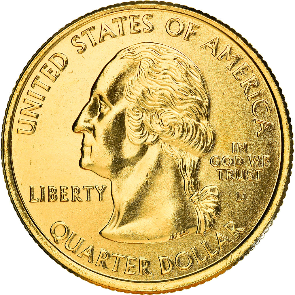 Coin, United States, South Carolina, Quarter, 2000, U.S. Mint, Denver, golden