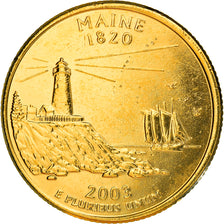 Moneta, Stati Uniti, Maine, Quarter, 2003, U.S. Mint, Denver, golden, SPL, Rame