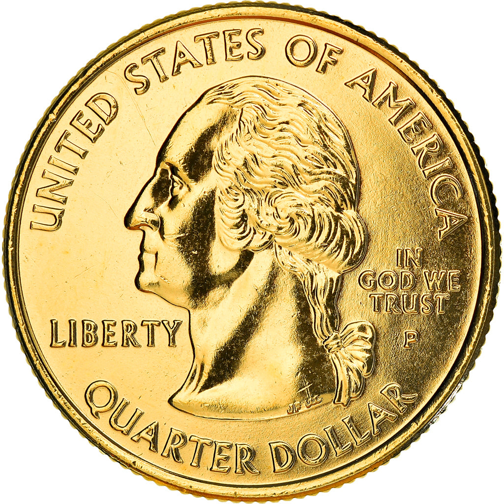Coin, United States, Missouri, Quarter, 2003, U.S. Mint, MS(63), Gold plated