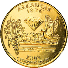 Moneta, Stati Uniti, Arkansas, Quarter, 2003, golden, SPL, Rame-nichel
