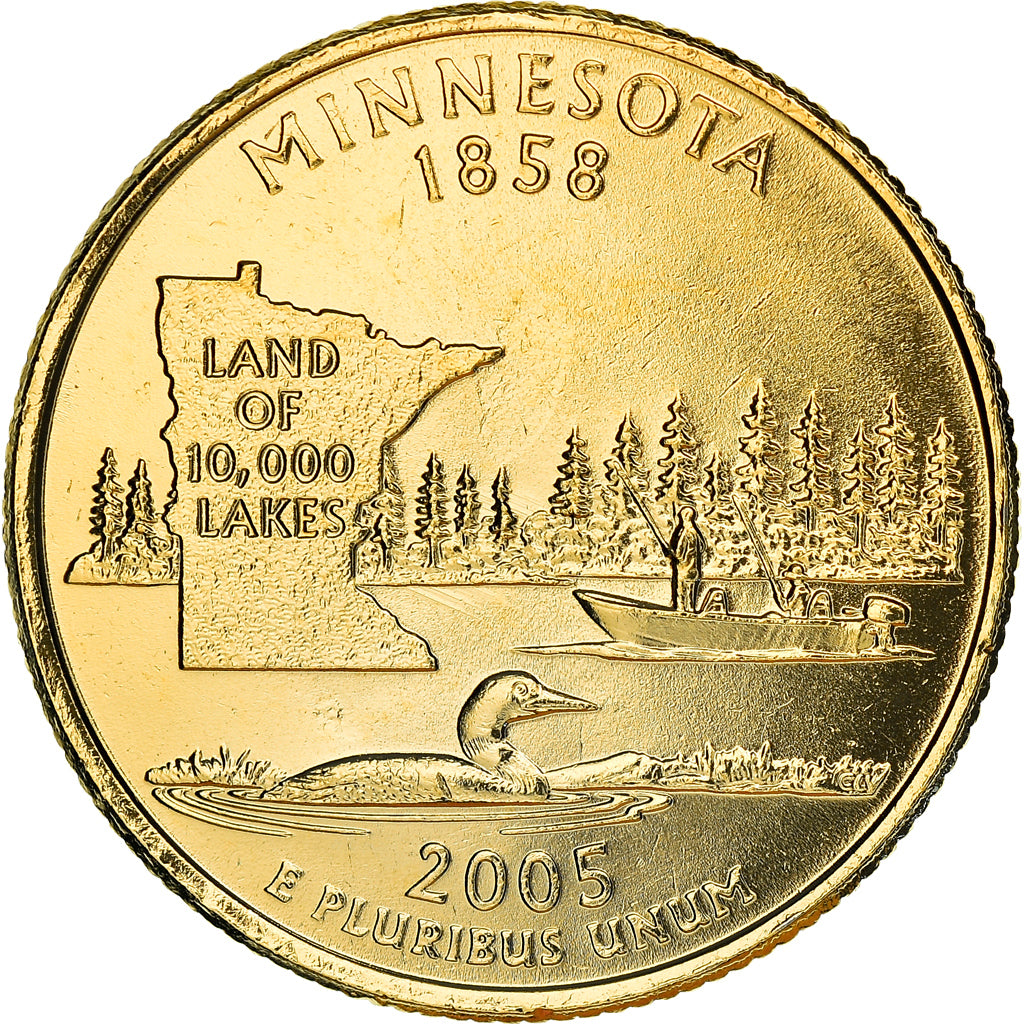 Coin, United States, Minnesota, Quarter, 2005, golden, MS(63), Copper-nickel