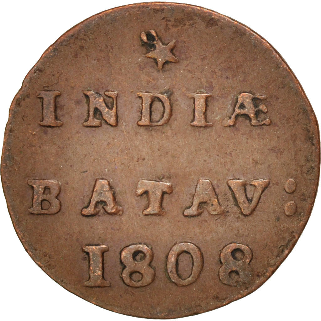Coin, NETHERLANDS EAST INDIES, 1/2 Duit, 1808, Dordrecht, EF(40-45), Copper