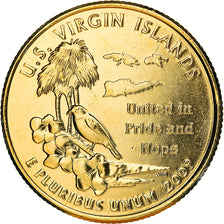Coin, United States, U.S Virgin Islands, Quarter, 2009, U.S. Mint, MS(63), Gold