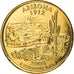 Moneta, Stati Uniti, Arizona, Quarter, 2008, U.S. Mint, SPL, Gold plated