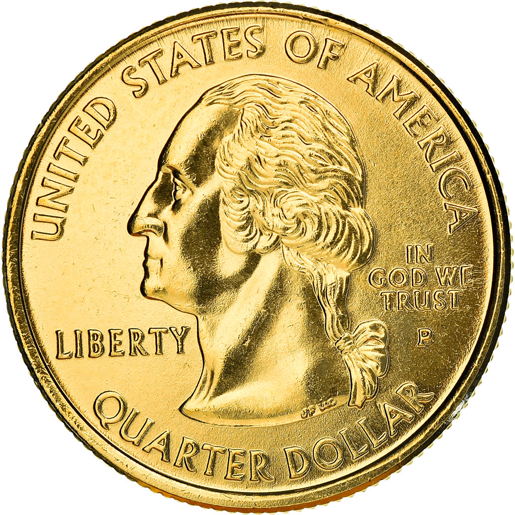 Moneta, Stati Uniti, Arizona, Quarter, 2008, U.S. Mint, SPL, Gold plated