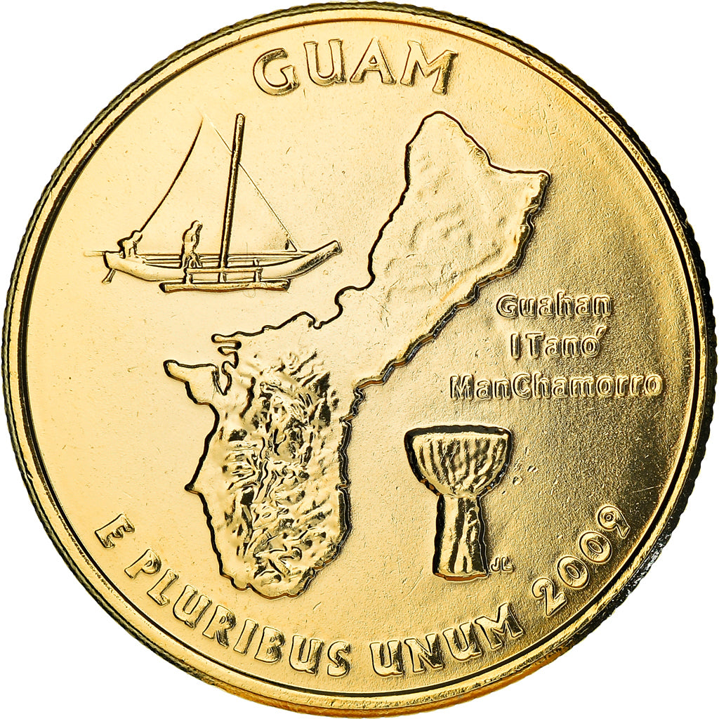 Coin, United States, Guam, Quarter, 2009, U.S. Mint, Denver, golden, MS(63)