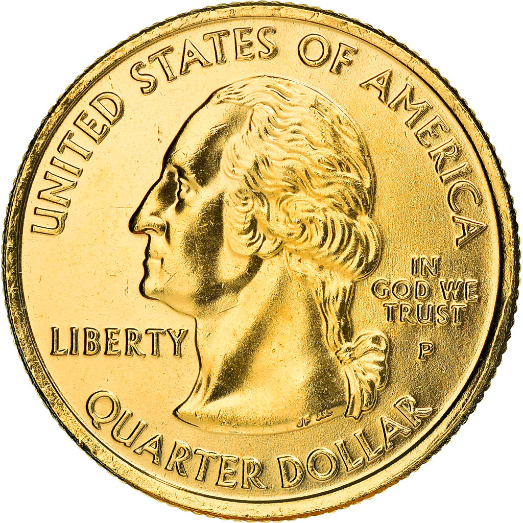 Moneda, Estados Unidos, Wyoming, Quarter, 2007, golden, EBC+, Cobre - níquel