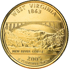 Münze, Vereinigte Staaten, West Virginia, Quarter, 2005, golden, VZ+