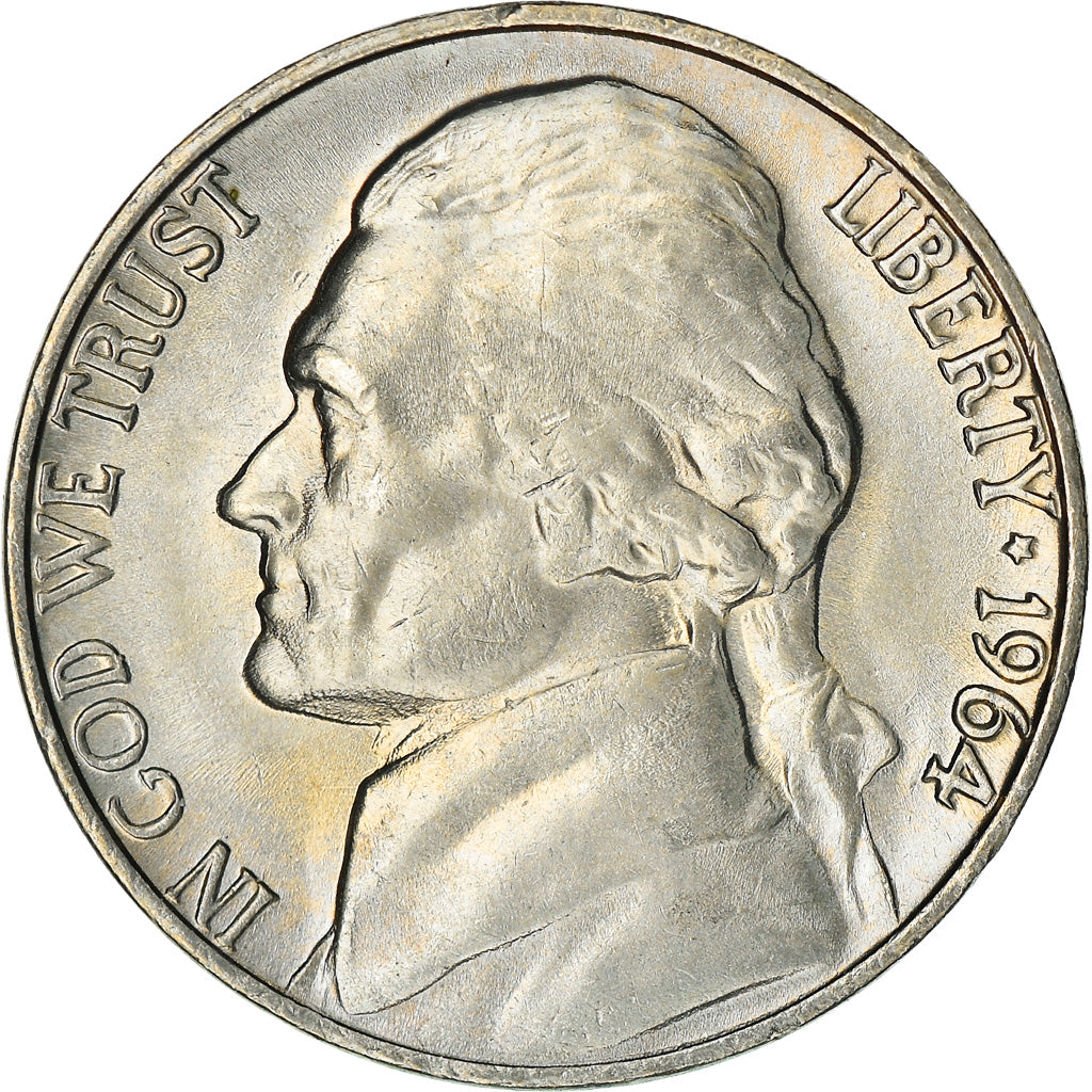 Moneta, Stati Uniti, Jefferson Nickel, 5 Cents, 1964, U.S. Mint, Philadelphia