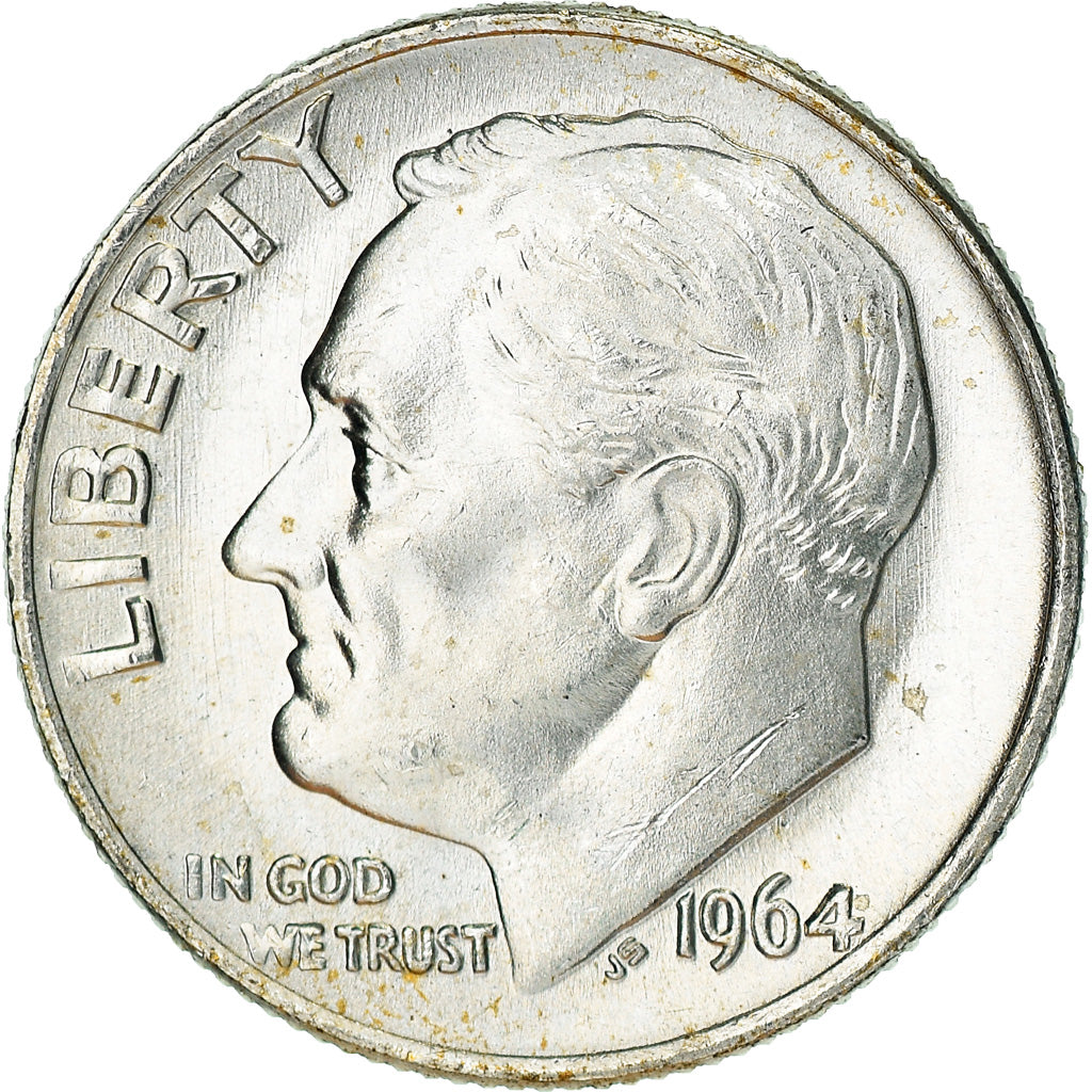 Moneta, Stati Uniti, Roosevelt Dime, Dime, 1964, U.S. Mint, Philadelphia, SPL