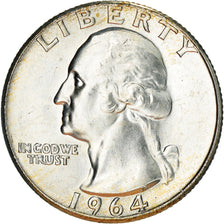 Coin, United States, Washington Quarter, Quarter, 1964, U.S. Mint, Philadelphia
