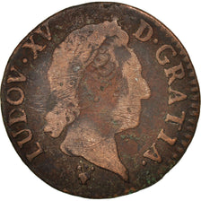 Francia, Louis XV, Demi sol à la vieille tête, 1/2 Sol, 1770, Reims, B+, Ra...