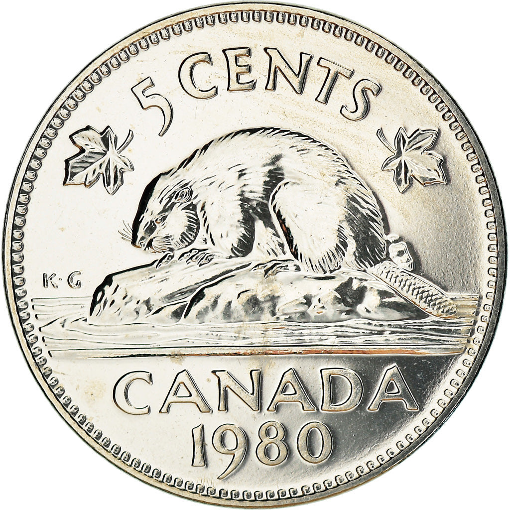 Moneta, Canada, Elizabeth II, 5 Cents, 1980, Royal Canadian Mint, Ottawa, FDC