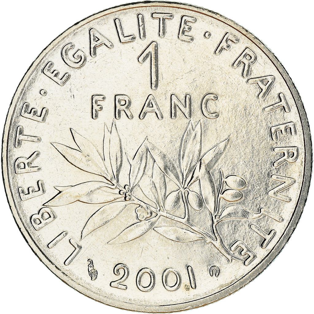 Coin, France, Semeuse, Franc, 2001, Paris, BU, MS(64), Nickel, KM:925.1