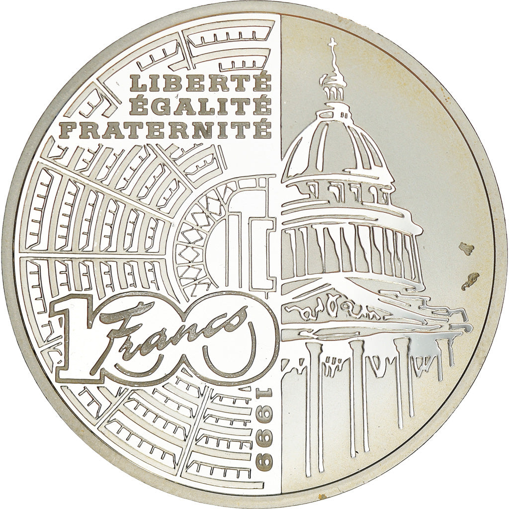 Moneda, Francia, Jean Jaurès, 100 Francs, 1999, Paris, Proof, FDC, Plata