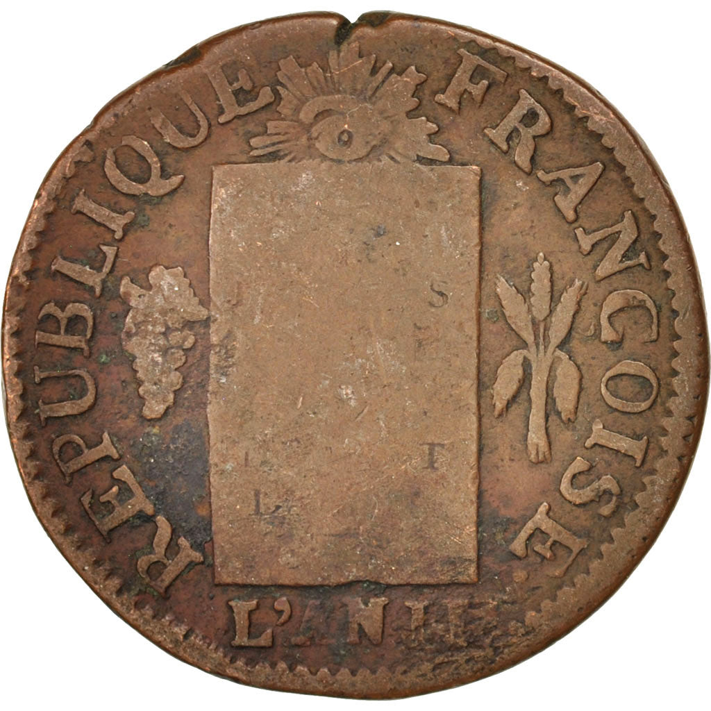 FRANCE, Sol aux balances françoise, Sol, 1793, Bayonne, KM #619.8, F(12-15), B..