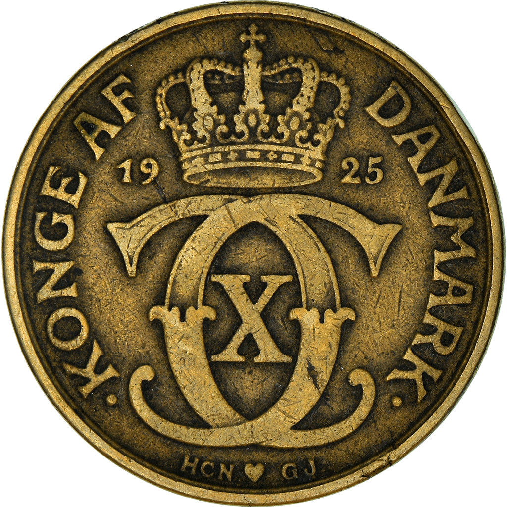 Coin, Denmark, Christian X, 2 Kroner, 1925, Copenhagen, VF(30-35)