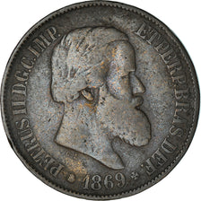 Münze, Brasilien, Pedro II, 20 Reis, 1869, S+, Bronze, KM:474