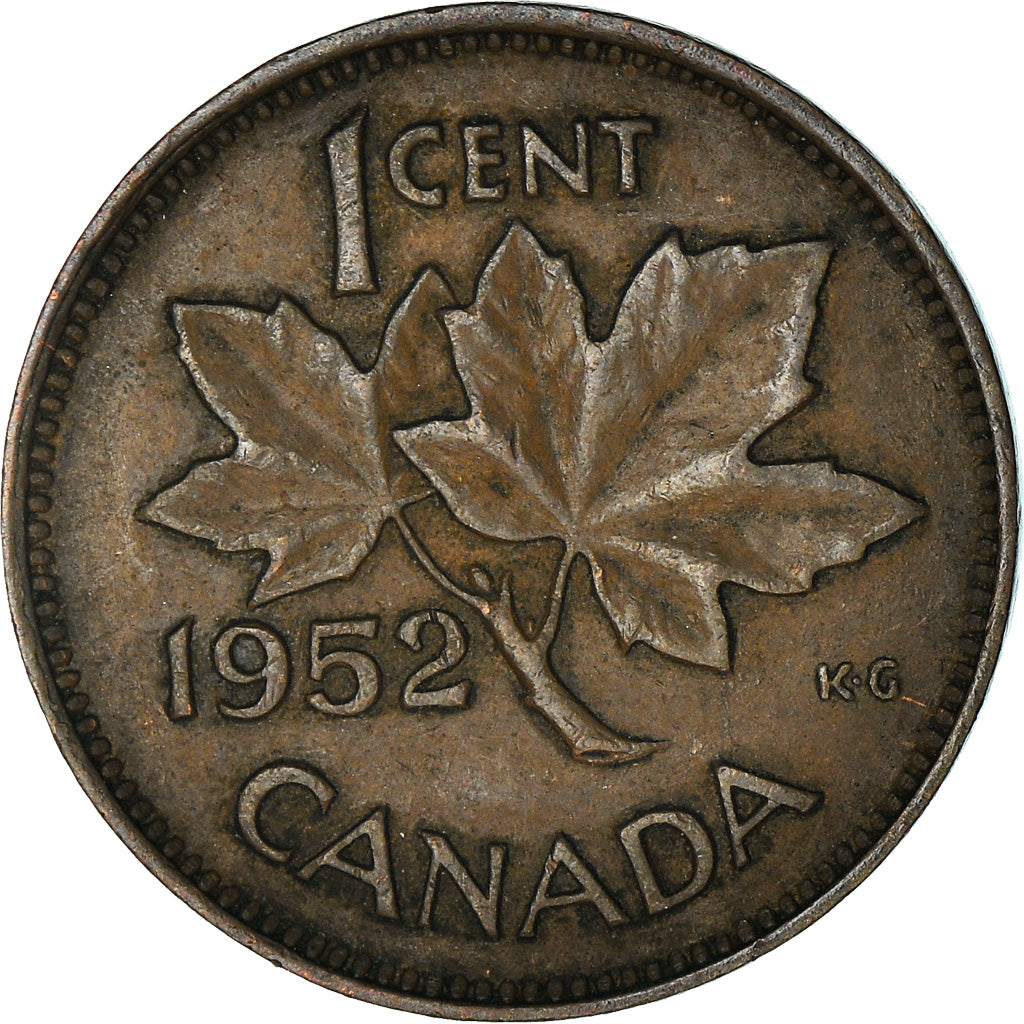 Coin, Canada, Elizabeth II, Cent, 1952, Royal Canadian Mint, AU(50-53), Copper