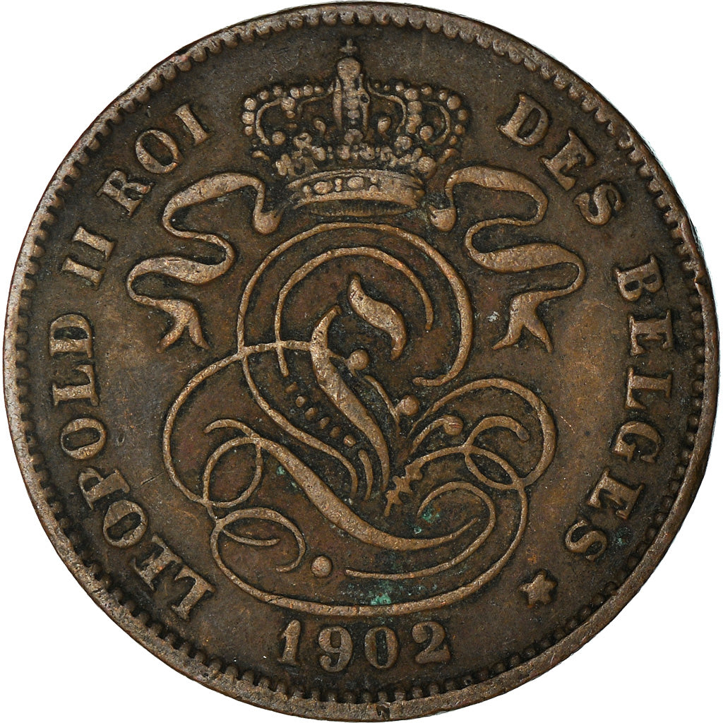 Moneta, Belgio, Leopold II, 2 Centimes, 1902, BB+, Rame, KM:35.1