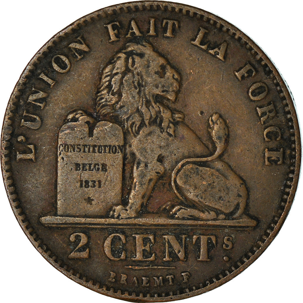 Moneta, Belgio, Leopold II, 2 Centimes, 1902, BB+, Rame, KM:35.1