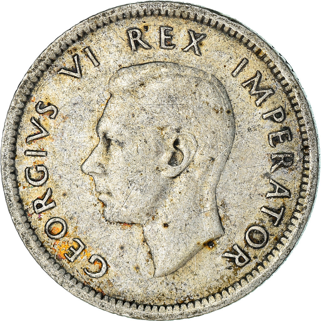 Munten, Zuid Afrika, George VI, 6 Pence, 1940, ZF, Zilver, KM:27