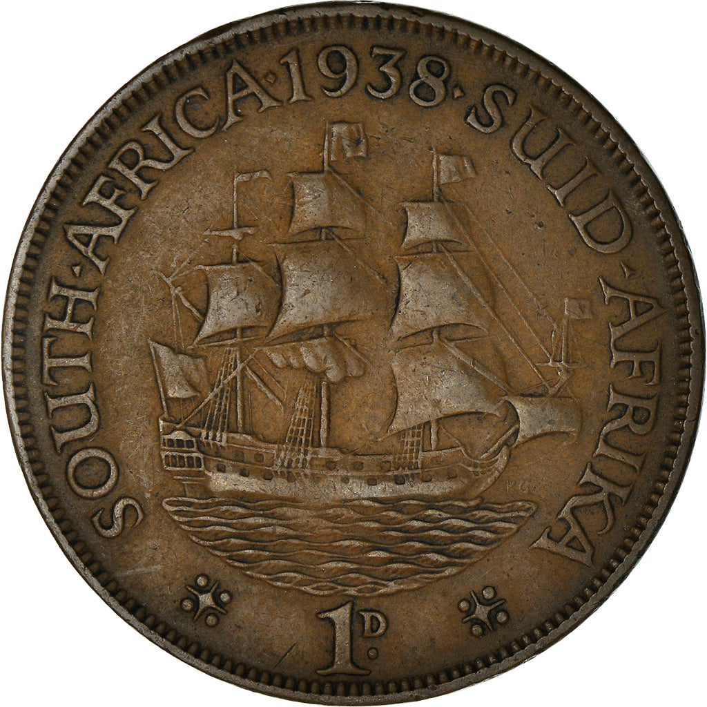 Münze, Südafrika, George VI, Penny, 1938, SS, Bronze, KM:25