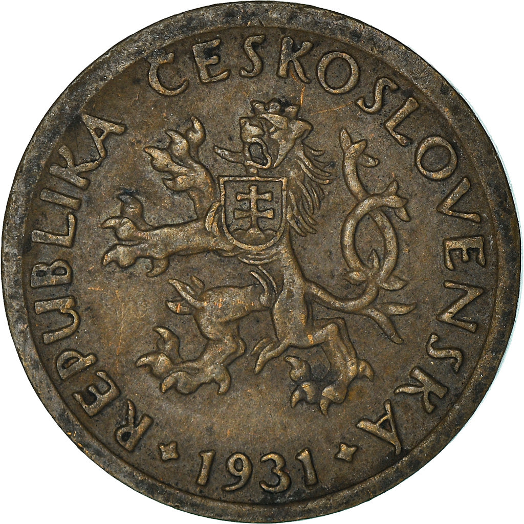 Coin, Czechoslovakia, 10 Haleru, 1931, EF(40-45), Bronze, KM:3