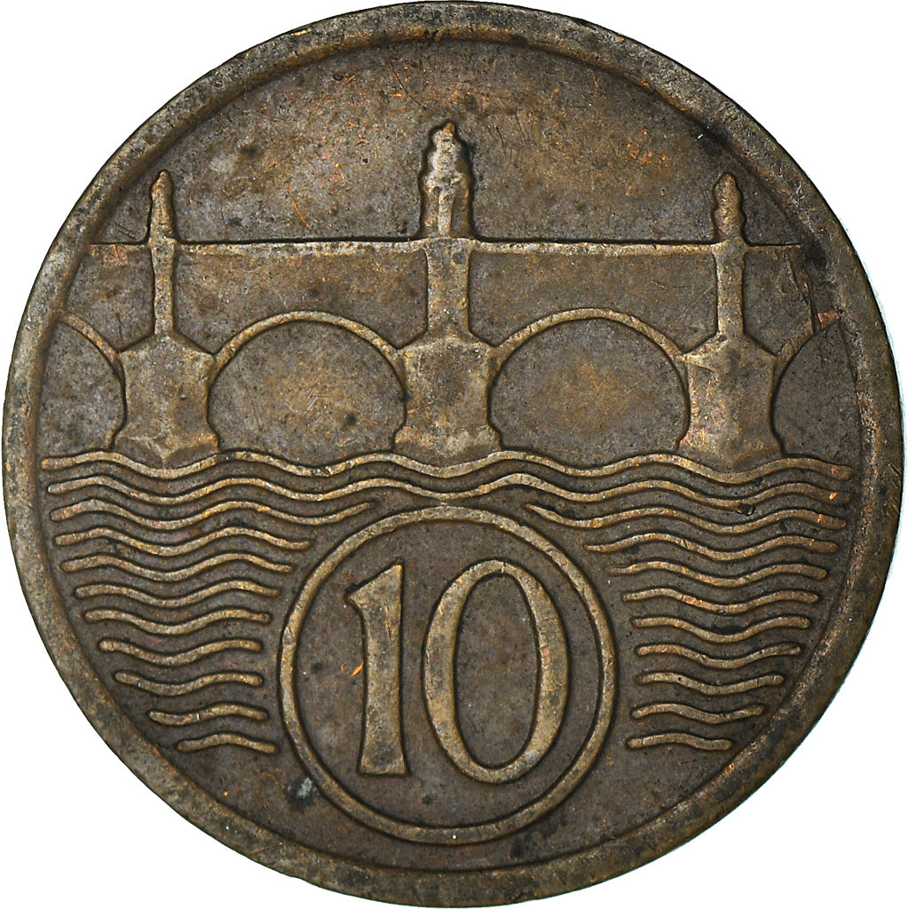 Coin, Czechoslovakia, 10 Haleru, 1931, EF(40-45), Bronze, KM:3