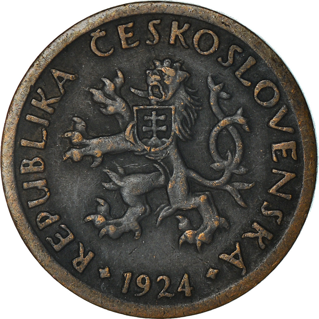 Münze, Tschechoslowakei, 10 Haleru, 1924, SS, Bronze, KM:3