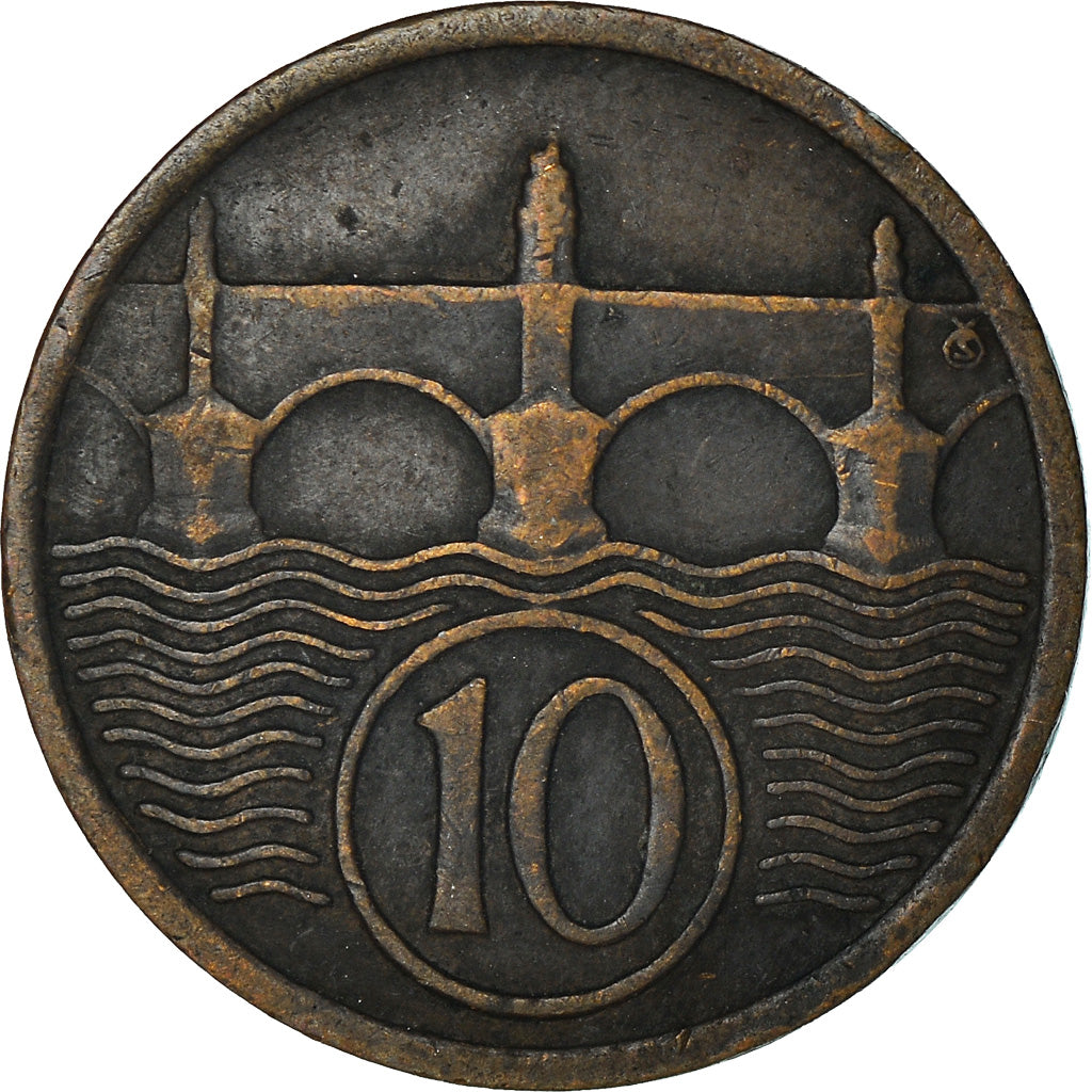 Münze, Tschechoslowakei, 10 Haleru, 1924, SS, Bronze, KM:3